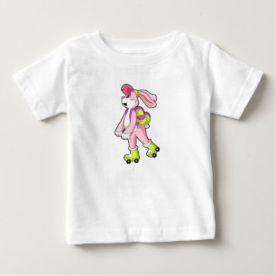 Camiseta De Bebé Conejo con patines de rodillos