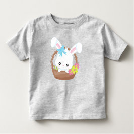 Camiseta De Bebé Conejo, Conejo Blanco, Flores, Cesta
