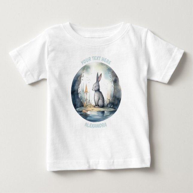 Camiseta De Bebé Conejo de bebé personalizado (Anverso)