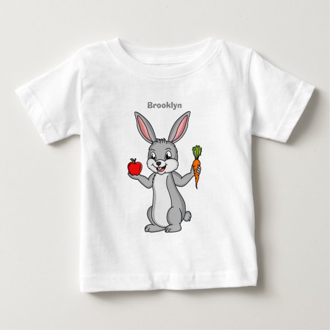 Camiseta De Bebé Conejo de conejo con verduras personalizado (Anverso)