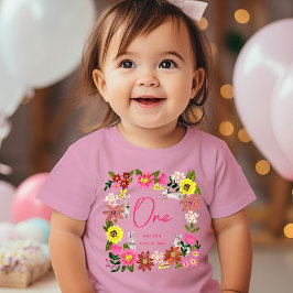 Camiseta De Bebé Conejo de conejo rosado lindo Chica cumpleaños