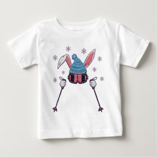 Camiseta De Bebé Conejo de esquí de lana falsa humor invernal