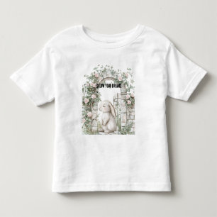 Camiseta De Bebé Conejo de jardín floral rosa encantado femenino  