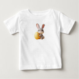 Camiseta De Bebé Conejo de Pascua 3D con un huevo vibrante
