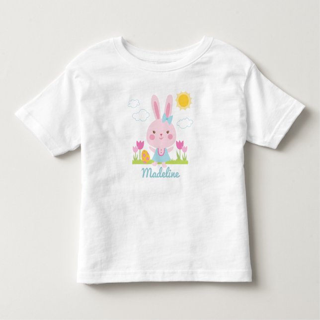 Camiseta De Bebé Conejo de Pascua Chica Cute (Anverso)