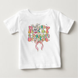 Camiseta De Bebé Conejo de Pascua Coquette Lazo Feliz