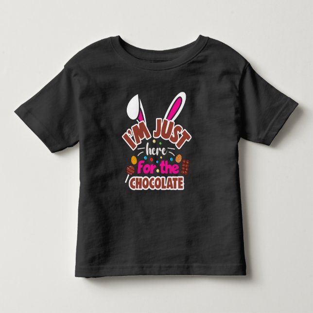 Camiseta De Bebé Conejo de Pascua estoy aquí por el chocolate (Anverso)