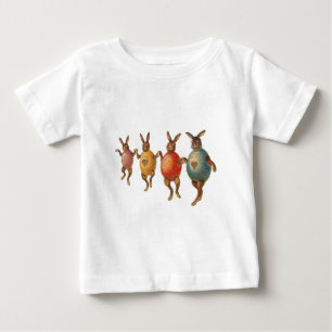Camiseta De Bebé Conejo de Pascua Huevos Bailando