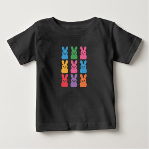 Camiseta De Bebé Conejo de Pascua Huevos Cuadro Leopardo
