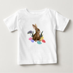 Camiseta De Bebé Conejo de Pascua Marrón
