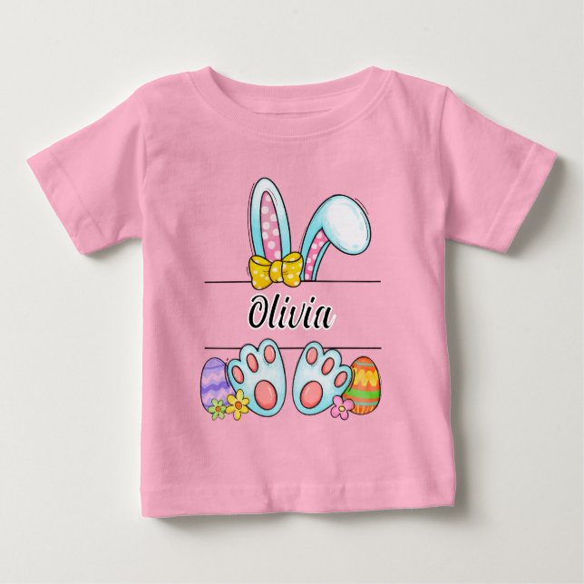 Camiseta De Bebé Conejo de Pascua Olivia (Anverso)