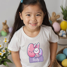 Camiseta De Bebé Conejo de Pascua Personalizado con Nombre Huevito