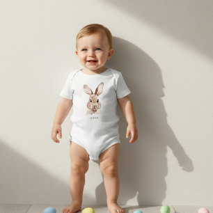Camiseta De Bebé Conejo de Pascua Personalizado Nombre Personaliz