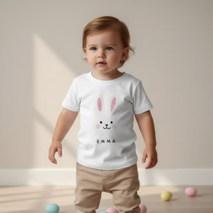 Camiseta De Bebé Conejo de Pascua Personalizado   Nombre Personaliz