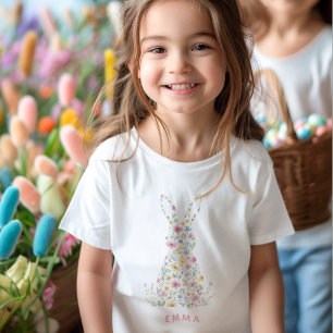 Camiseta De Bebé Conejo de Pascua Personalizado   Nombre Personaliz