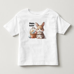 Camiseta De Bebé Conejo de Pascua y cesta de huevos