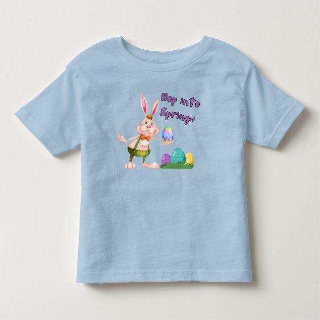 Camiseta De Bebé Conejo de Pascua y huevos coloridos (Anverso)