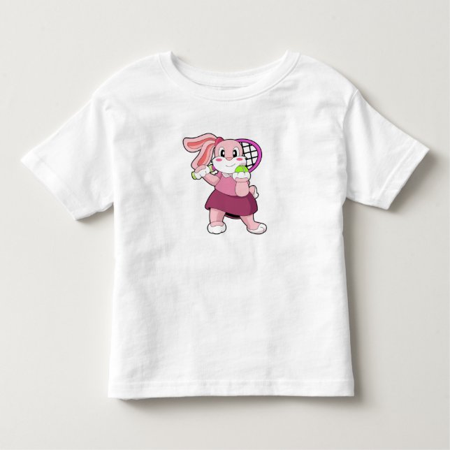 Camiseta De Bebé Conejo de tenis con raqueta de tenis (Anverso)