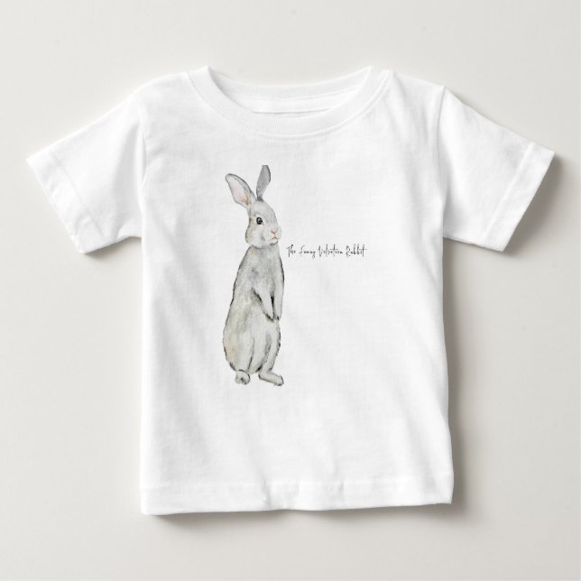 Camiseta De Bebé Conejo de terciopelo divertido (Anverso)