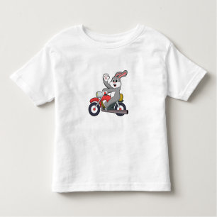 Camiseta De Bebé Conejo en bicicleta con motocicleta.PNG