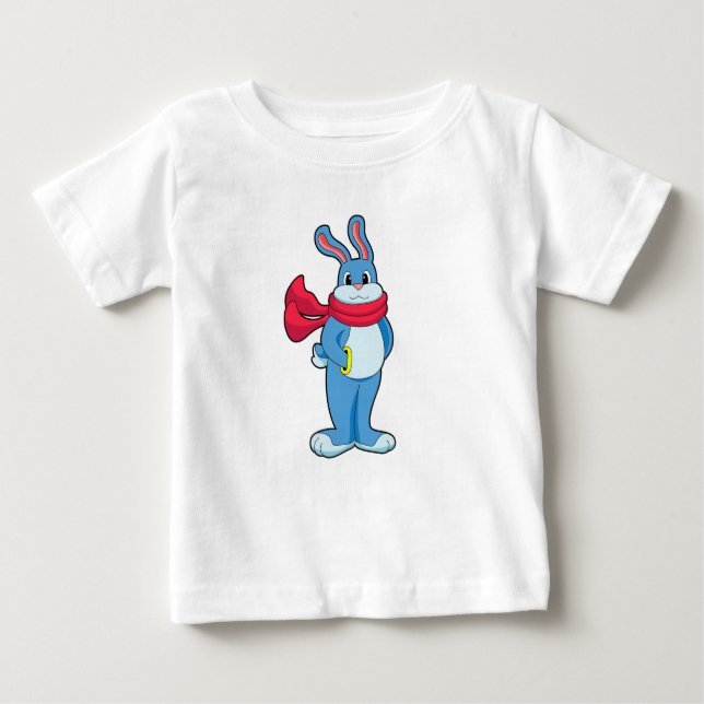 Camiseta De Bebé Conejo en invierno con bufanda (Anverso)