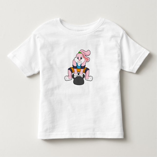 Camiseta De Bebé Conejo en puesta en forma con Dumbbell.PNG (Anverso)