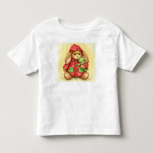 Camiseta De Bebé Conejo en un abrigo rojo con una rana, de Natasha