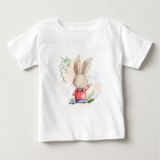 Camiseta De Bebé Conejo en un camisón rojo