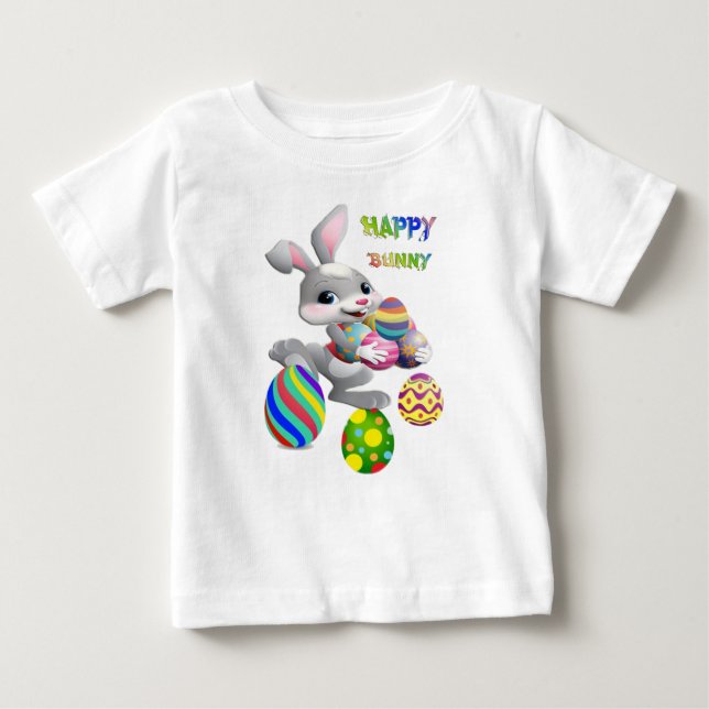 Camiseta De Bebé Conejo Feliz  (Anverso)