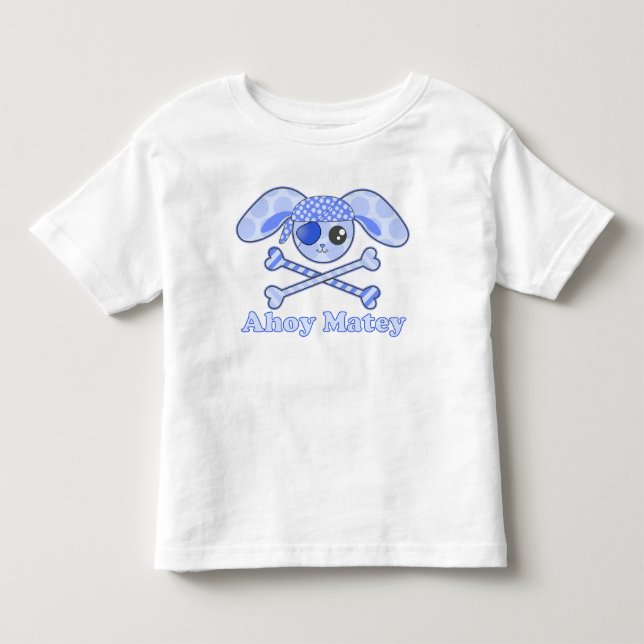 Camiseta De Bebé Conejo Kawaii Azul Pirata (Anverso)