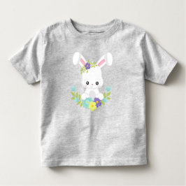 Camiseta De Bebé Conejo lindo, conejo blanco, conejo bebé, flores