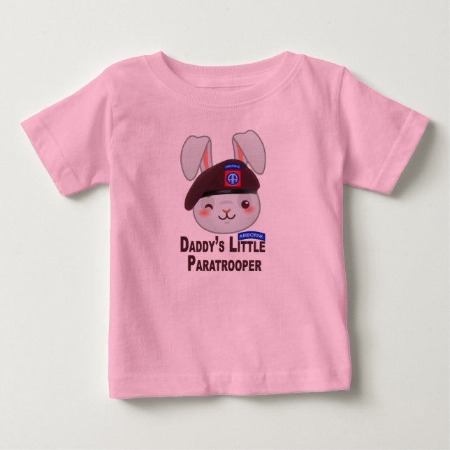 Camiseta De Bebé “Conejo Paracaidista Pequeño de la 82ª Aerotranspo (Anverso)