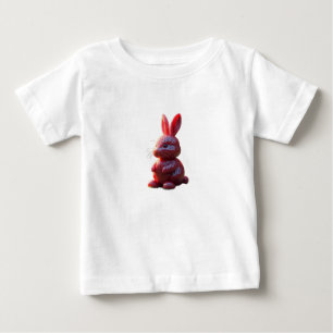 Camiseta De Bebé Conejo recubierto de fresa en un jardín de la Hora
