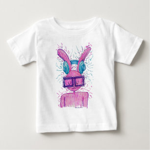 Camiseta De Bebé Conejo Rosa Perdido en la Música