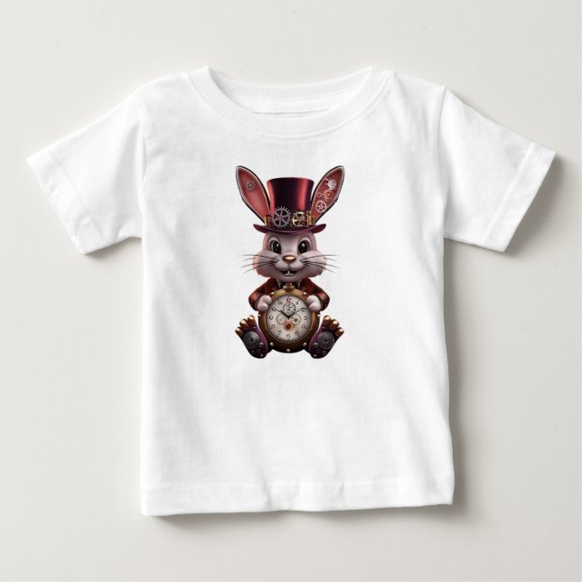 CAMISETA DE BEBÉ CONEJO STEAMPUNK (Anverso)