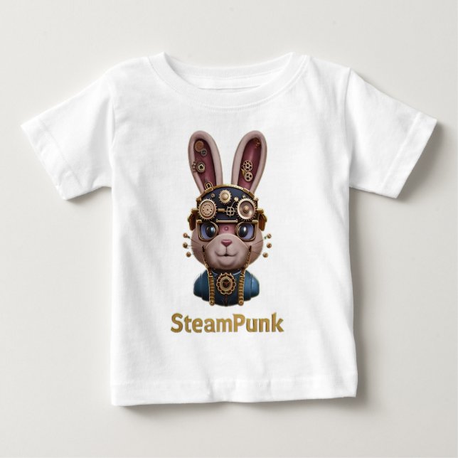 CAMISETA DE BEBÉ CONEJO STEAMPUNK (Anverso)