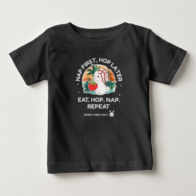 Camiseta De Bebé Conejo Sueño de Fresa (Anverso)