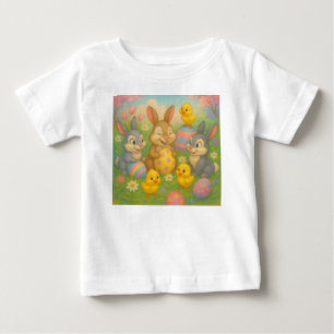 Camiseta De Bebé Conejo vintage/Huevo de Pascua de conejo/Primavera