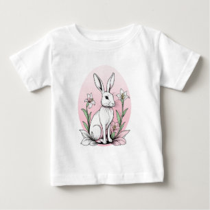 Camiseta De Bebé Conejo y Lilies