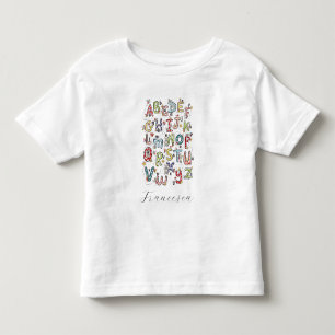 Camiseta De Bebé Conejos del alfabeto, mariposas, hadas y flores