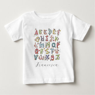 Camiseta De Bebé Conejos del alfabeto, mariposas, hadas y flores