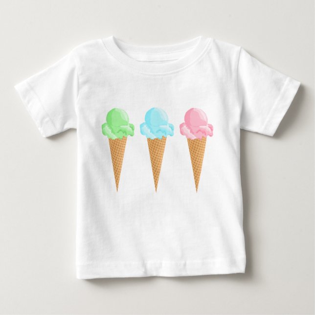 Camiseta De Bebé Cones Cuadros De Helado (Anverso)