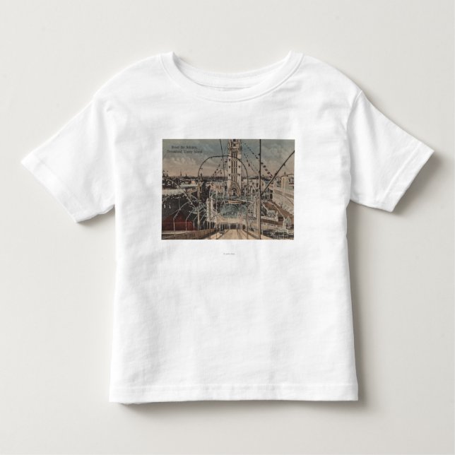 Camiseta De Bebé Coney Island, NY - tire el paseo de Schutes (Anverso)