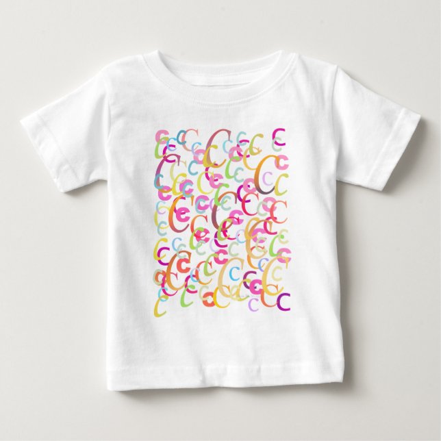 Camiseta De Bebé Confeti de Letras "C" (Anverso)