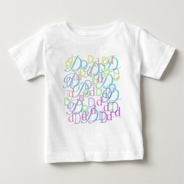 Camiseta De Bebé Confeti de Letras "D" (Anverso)