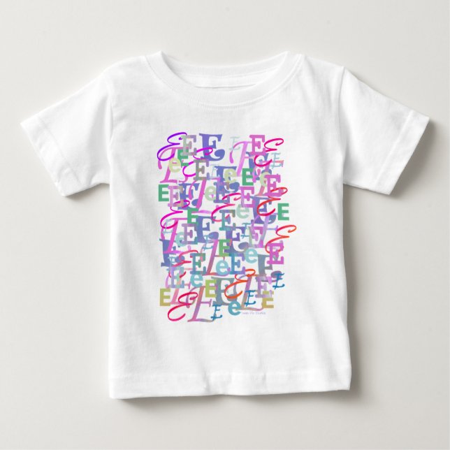 Camiseta De Bebé Confeti de Letras "E" (Anverso)