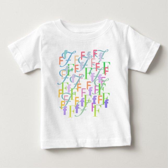 Camiseta De Bebé Confeti de Letras "F" (Anverso)