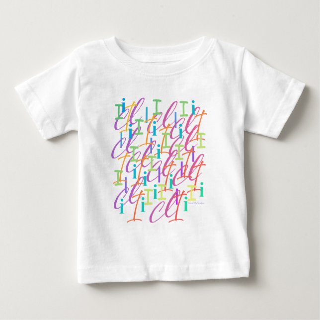 Camiseta De Bebé Confeti de Letras "I" (Anverso)