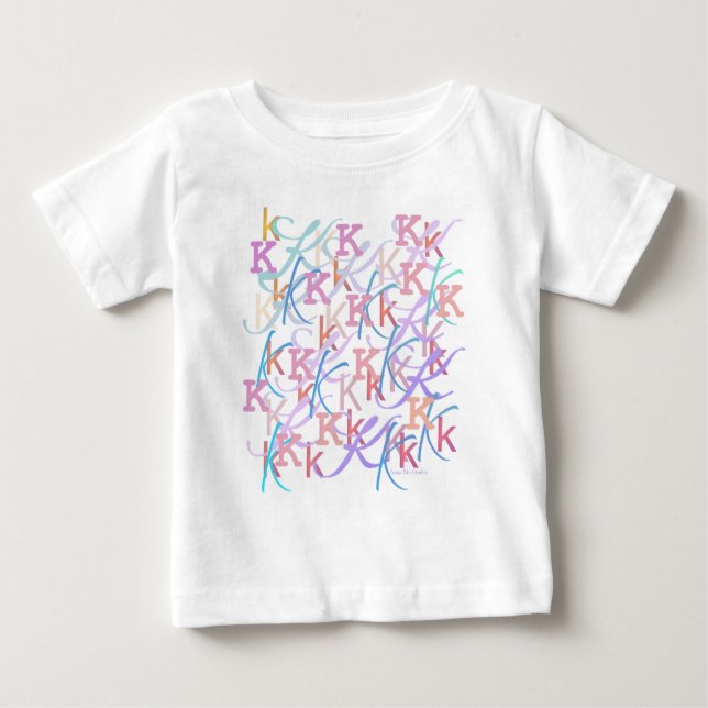 Camiseta De Bebé Confeti de Letras "K" (Anverso)