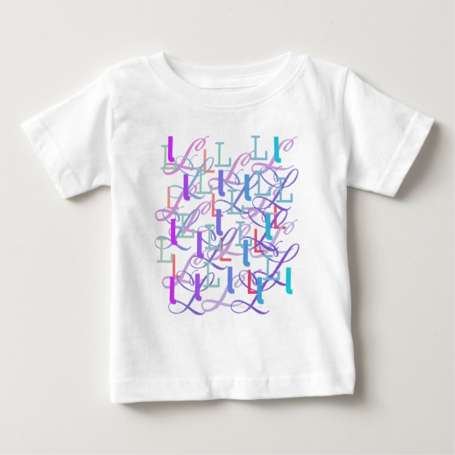 Camiseta De Bebé Confeti de Letras "L" (Anverso)